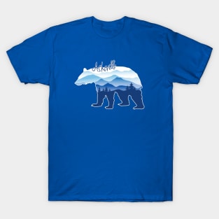 Asheville Blue Ridge Mountains - Black Bear - BlueBG 26 T-Shirt